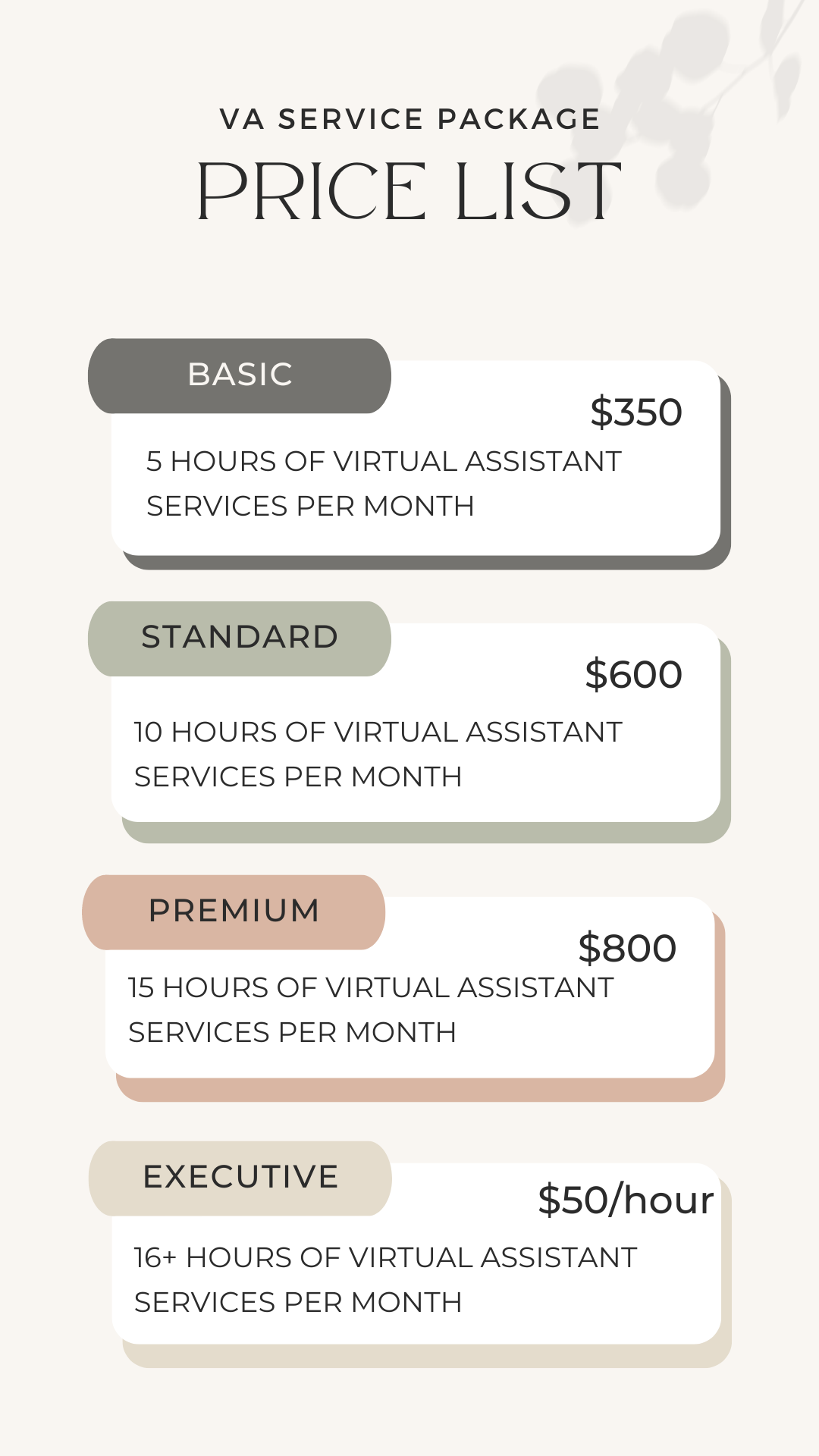 Virtual Assistant Services Pricing | Bloom Digital Creatives